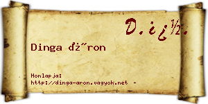 Dinga Áron névjegykártya